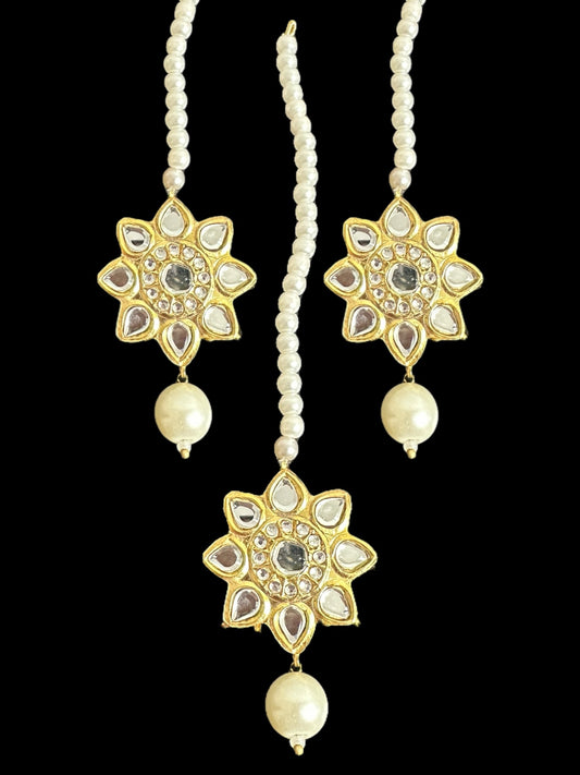 DJET72 Sitara kundan earrings tika ( READY TO SHIP )