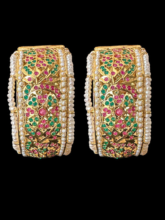 B174 Alea bangles fresh water pearl bangles in ruby emerald (READY TO SHIP  )