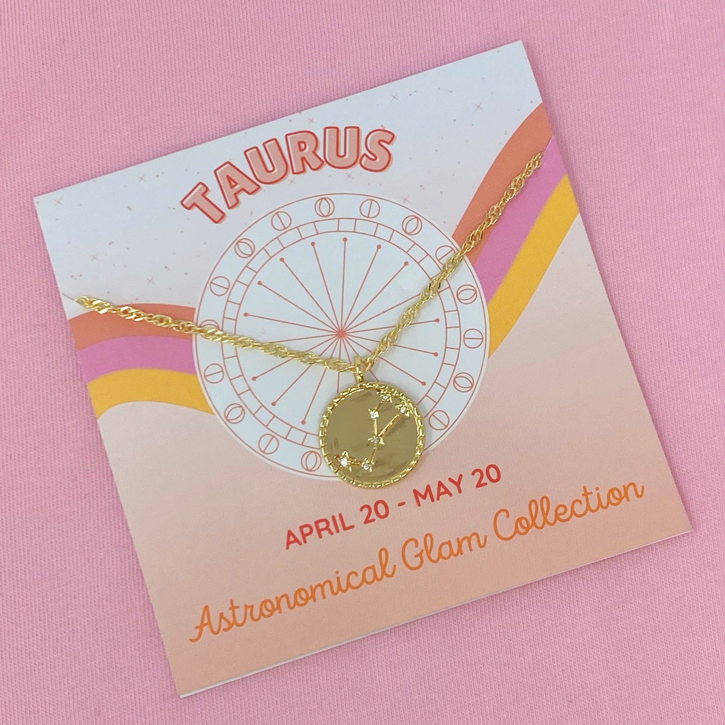 Astronomical Glam Zodiac Constellation Medallion Necklace