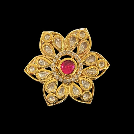 DJR92 Polki ring - ruby  ( READY TO SHIP)