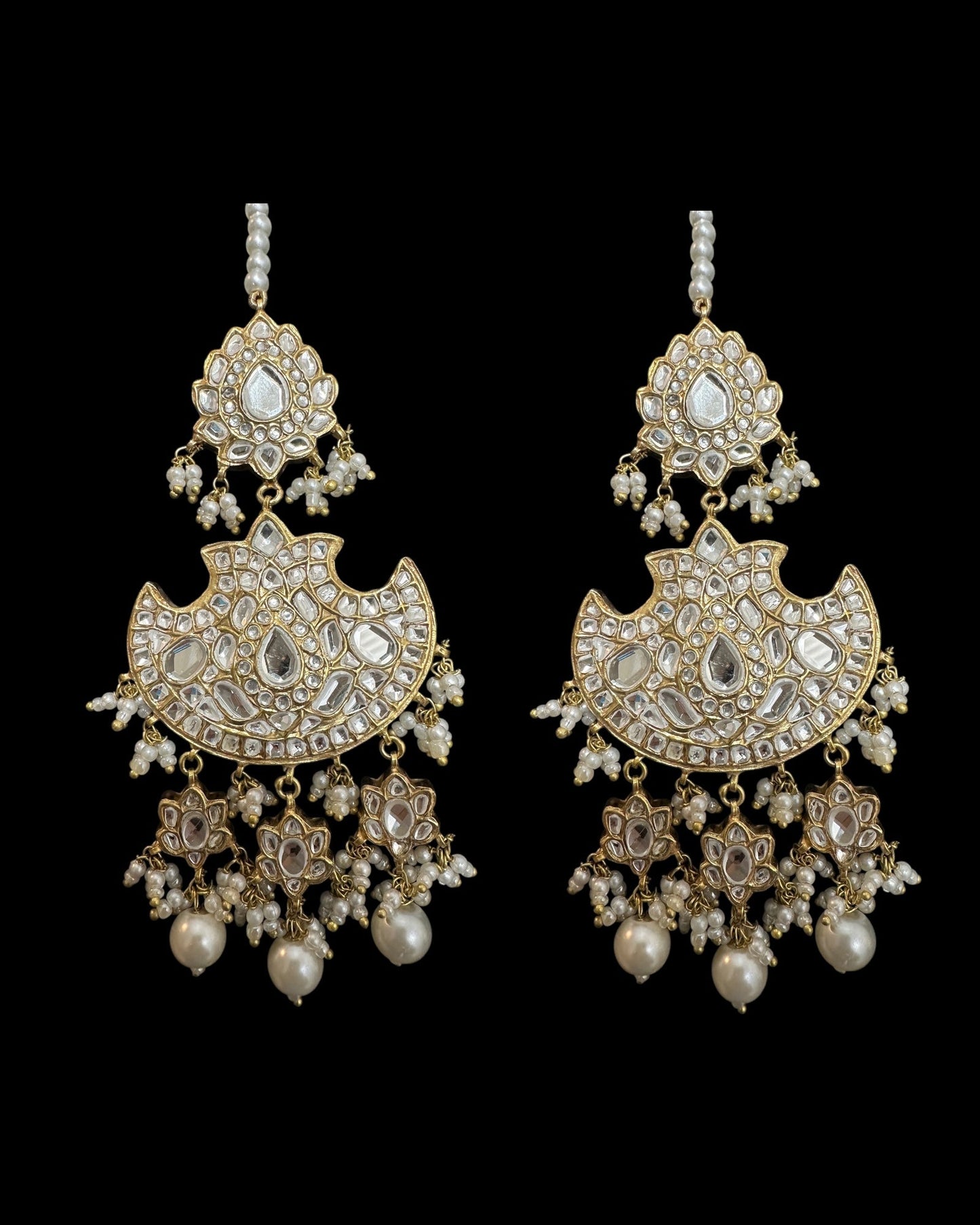 DER781  Manara kundan earrings ( SHIPS IN 4 WEEKS )