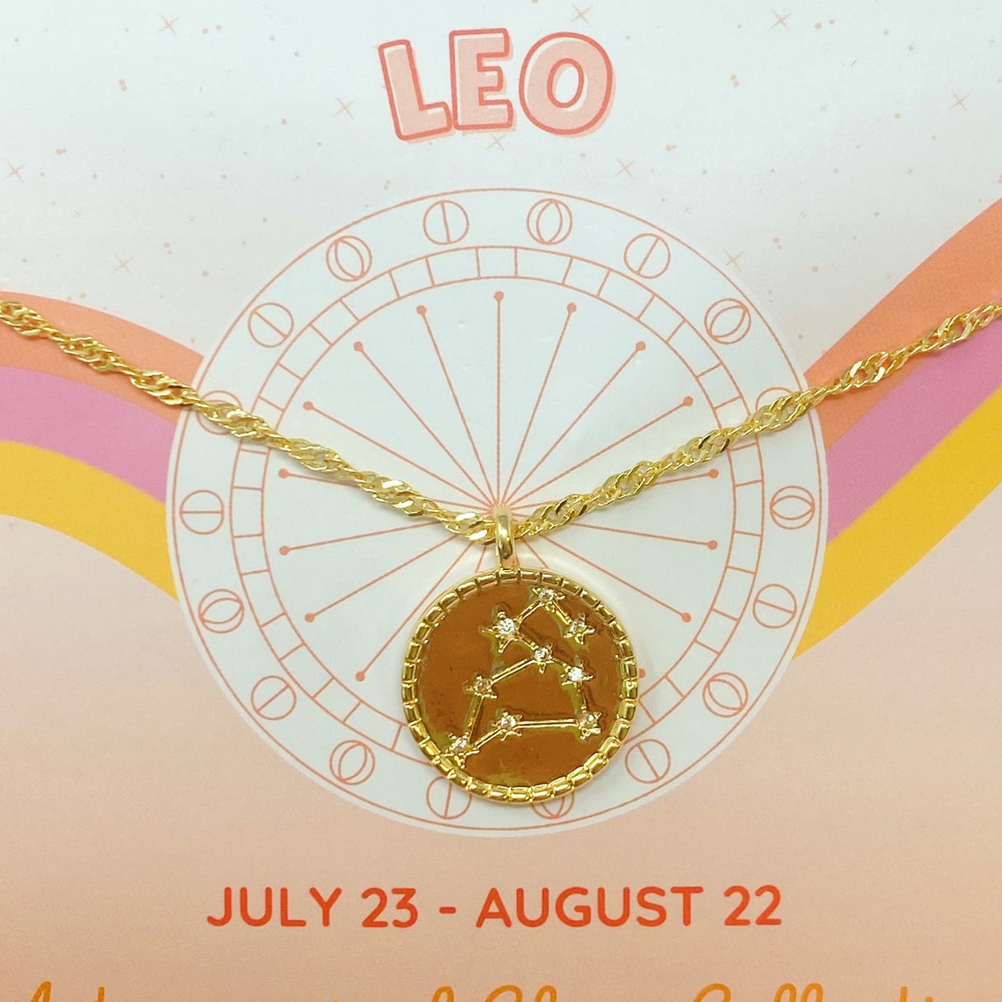 Astronomical Glam Zodiac Constellation Medallion Necklace