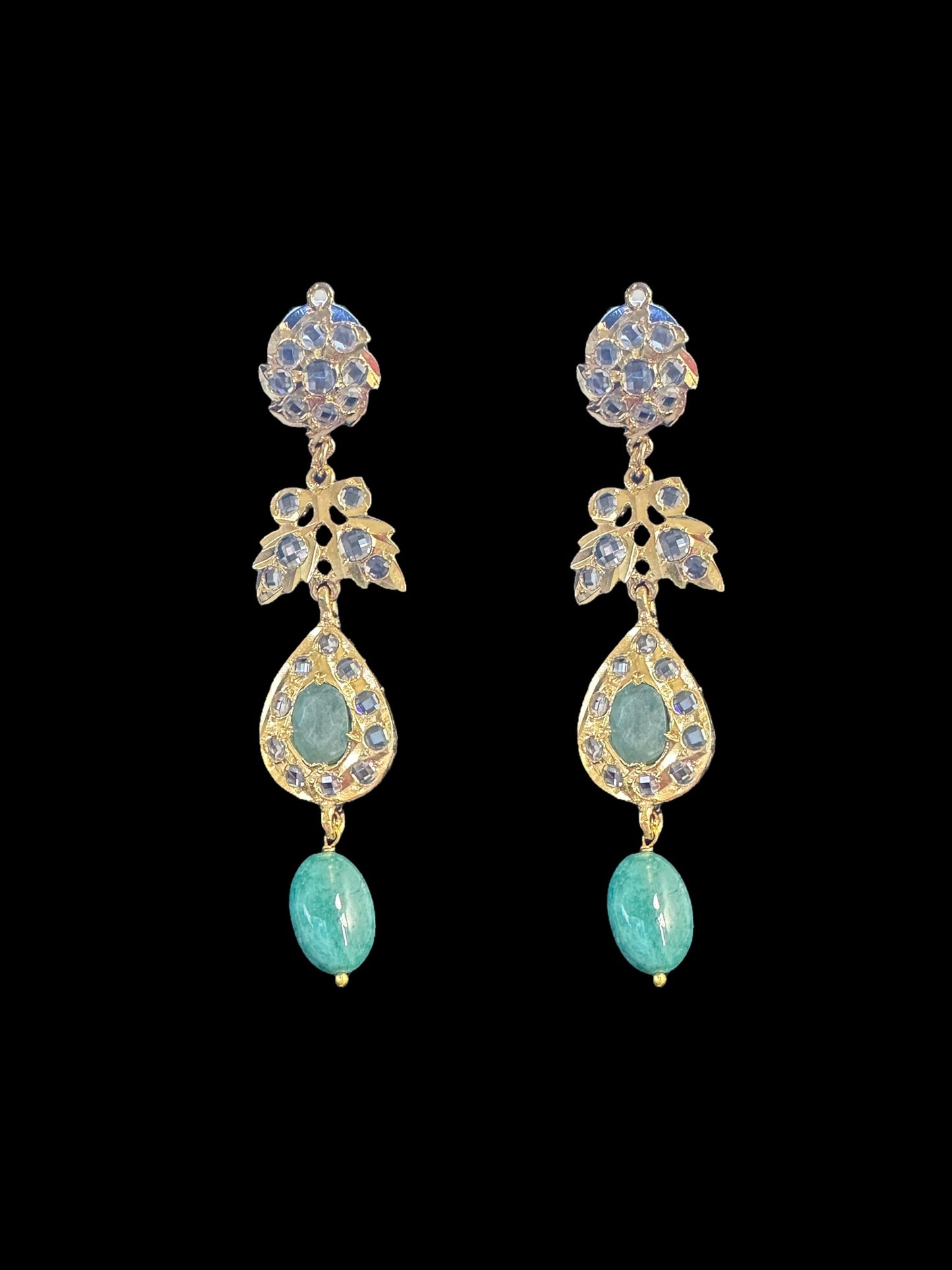 PS491 Hyderabadi Jugni in freshwater pearls and emerald (SHIPS IN 4 WEEKS)