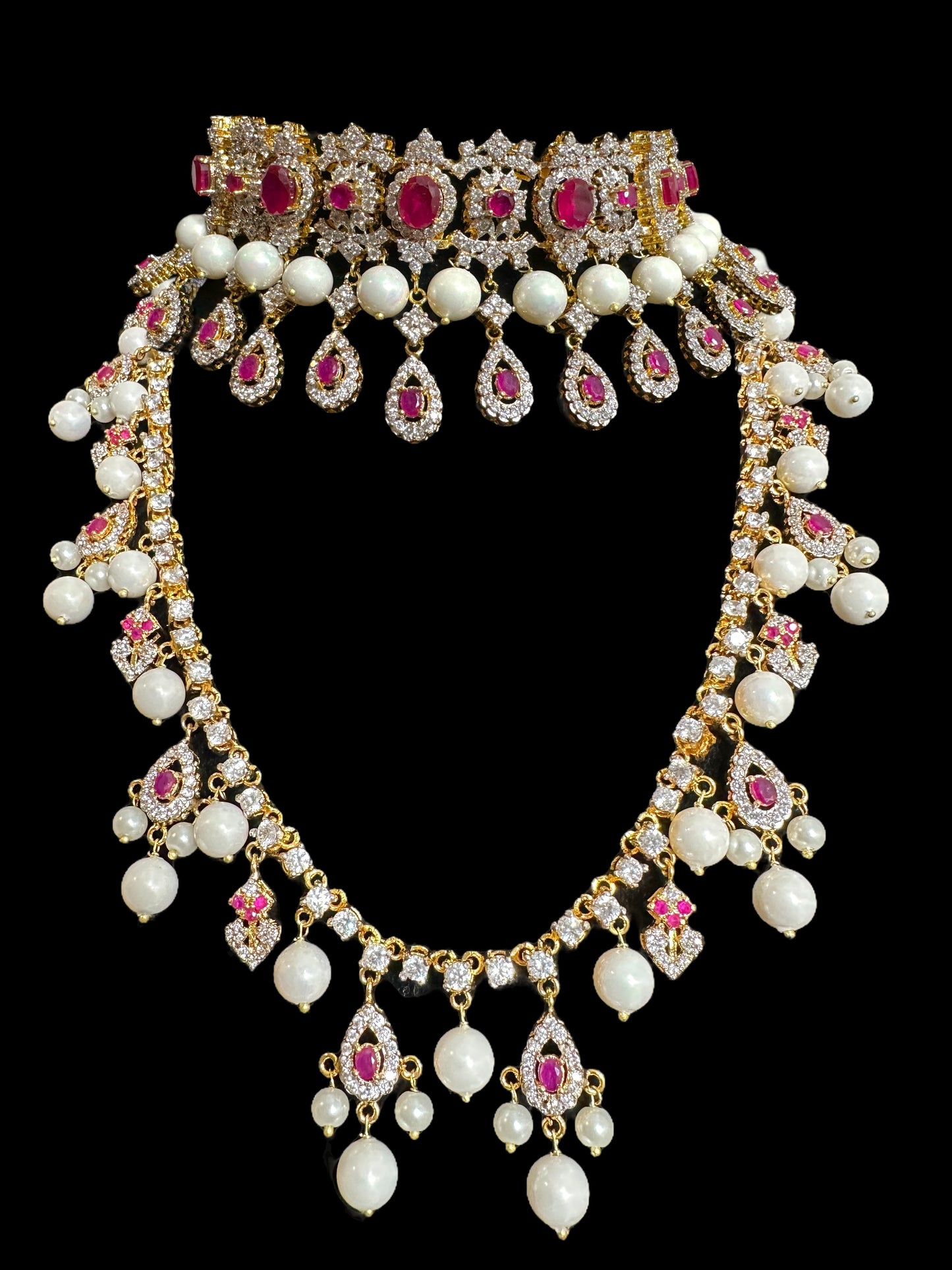 BR492 AMITA bridal set in ruby ( READY TO SHIP )