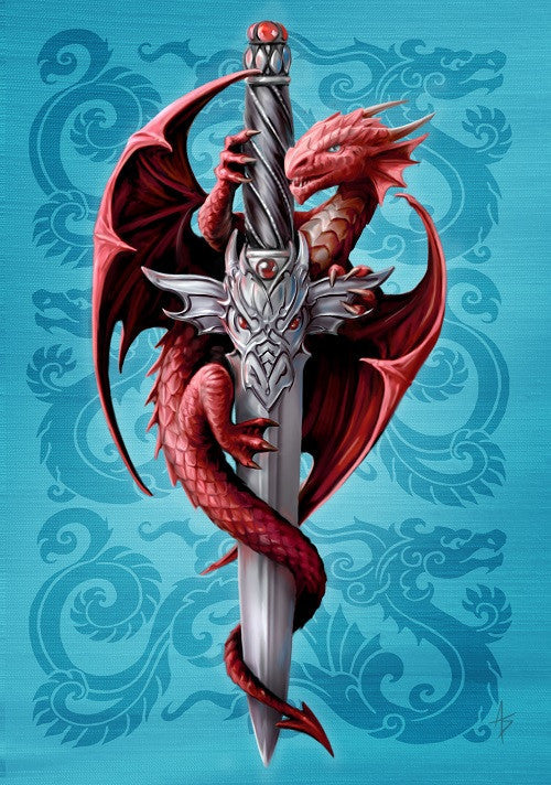 Dragon and Dagger Card by Anne Stokes
