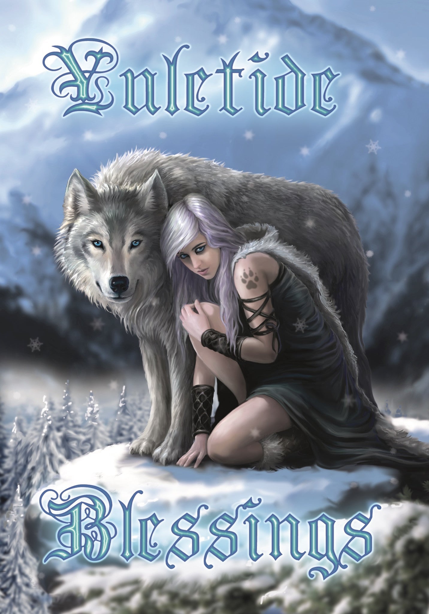 Winter Protector Yuletide Blessing Card