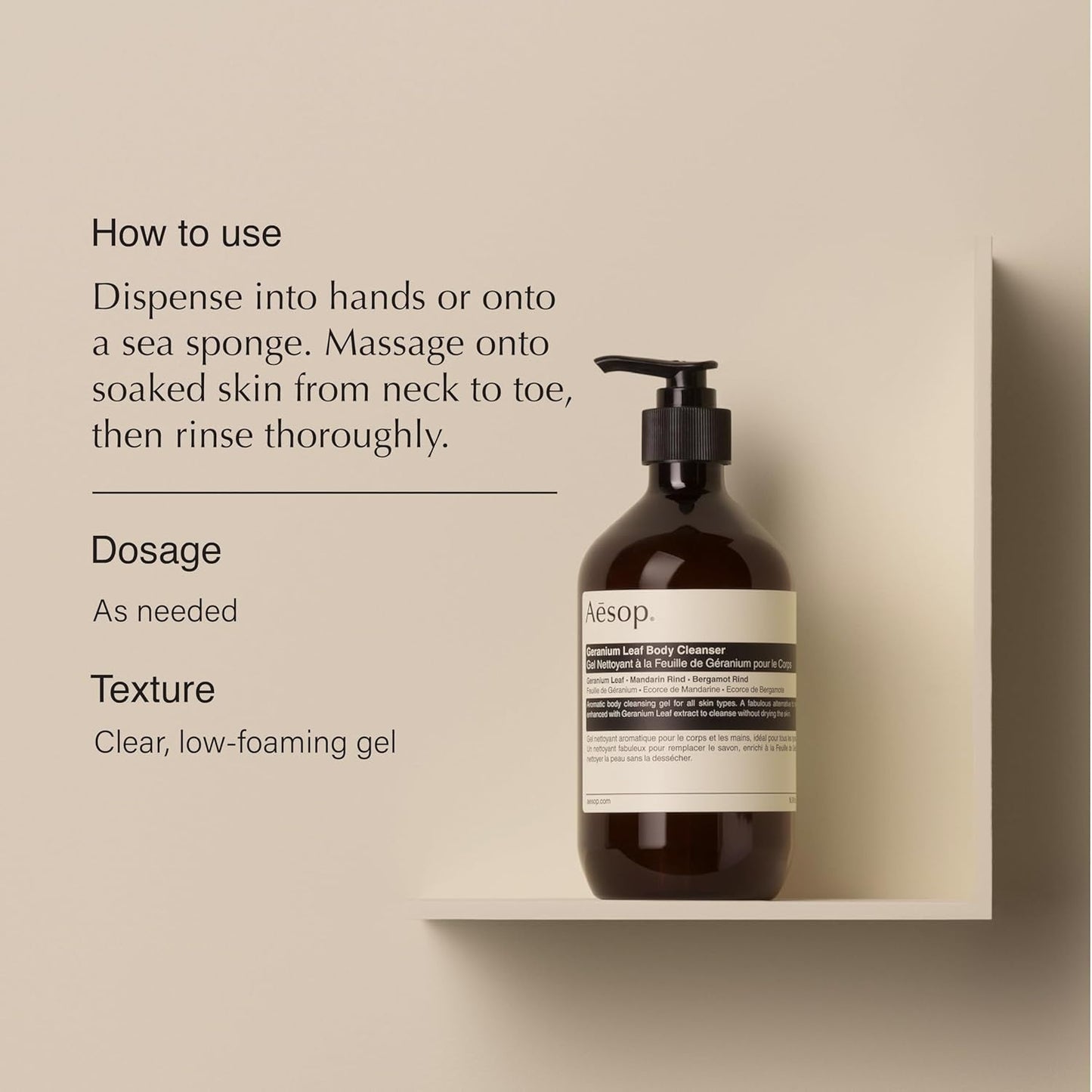 Aesop Geranium Leaf Body Cleanser 500 mL