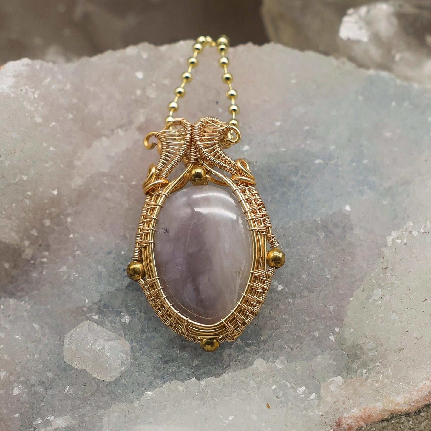 Agate Wire Wrap Crystal Pendant