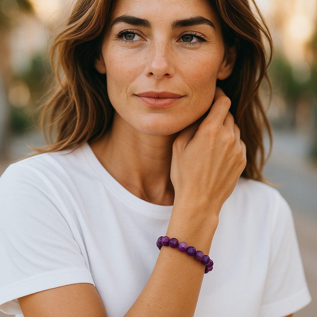Amethyst Beaded Bracelet