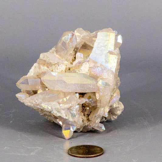 Angel Aura Quartz Crystal Point Cluster Iridescent
