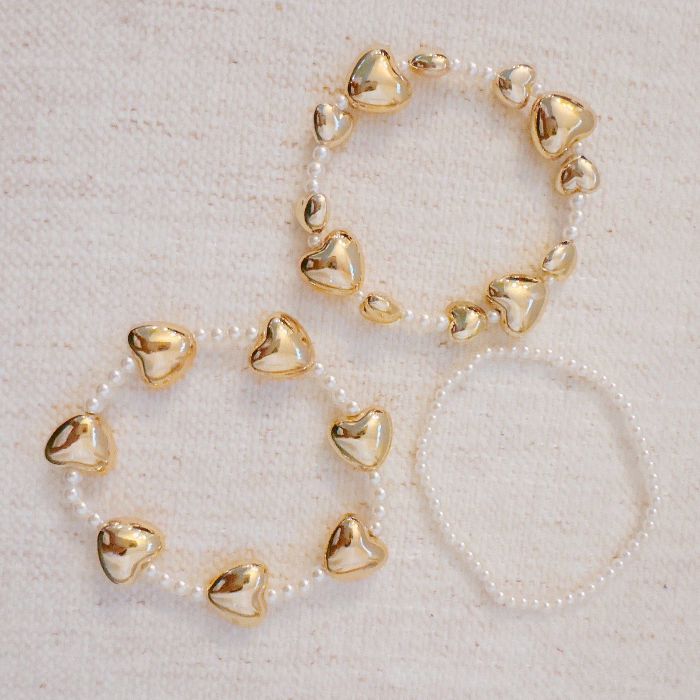 Annie Puffy Hearts Bracelet Set Of 3