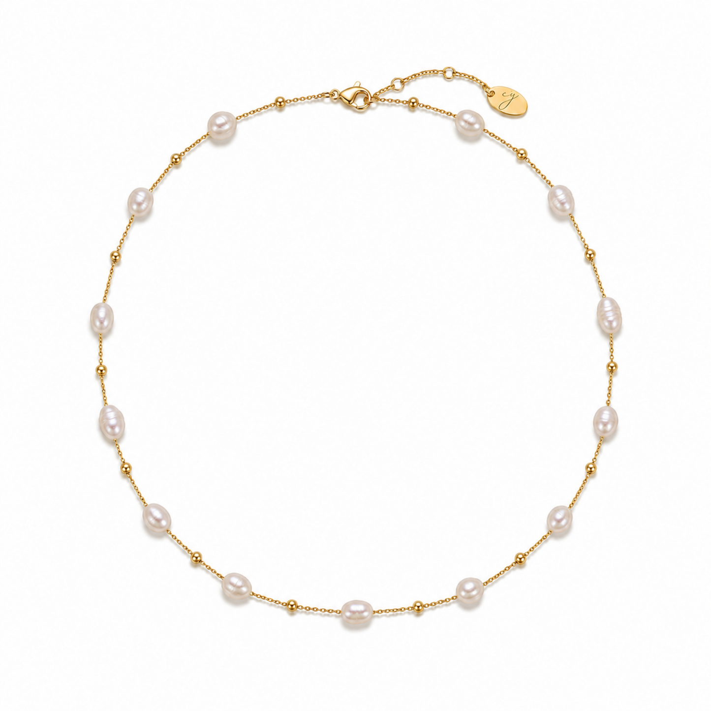 Ashley Freshwater Pearl Necklace - Waterproof Steel