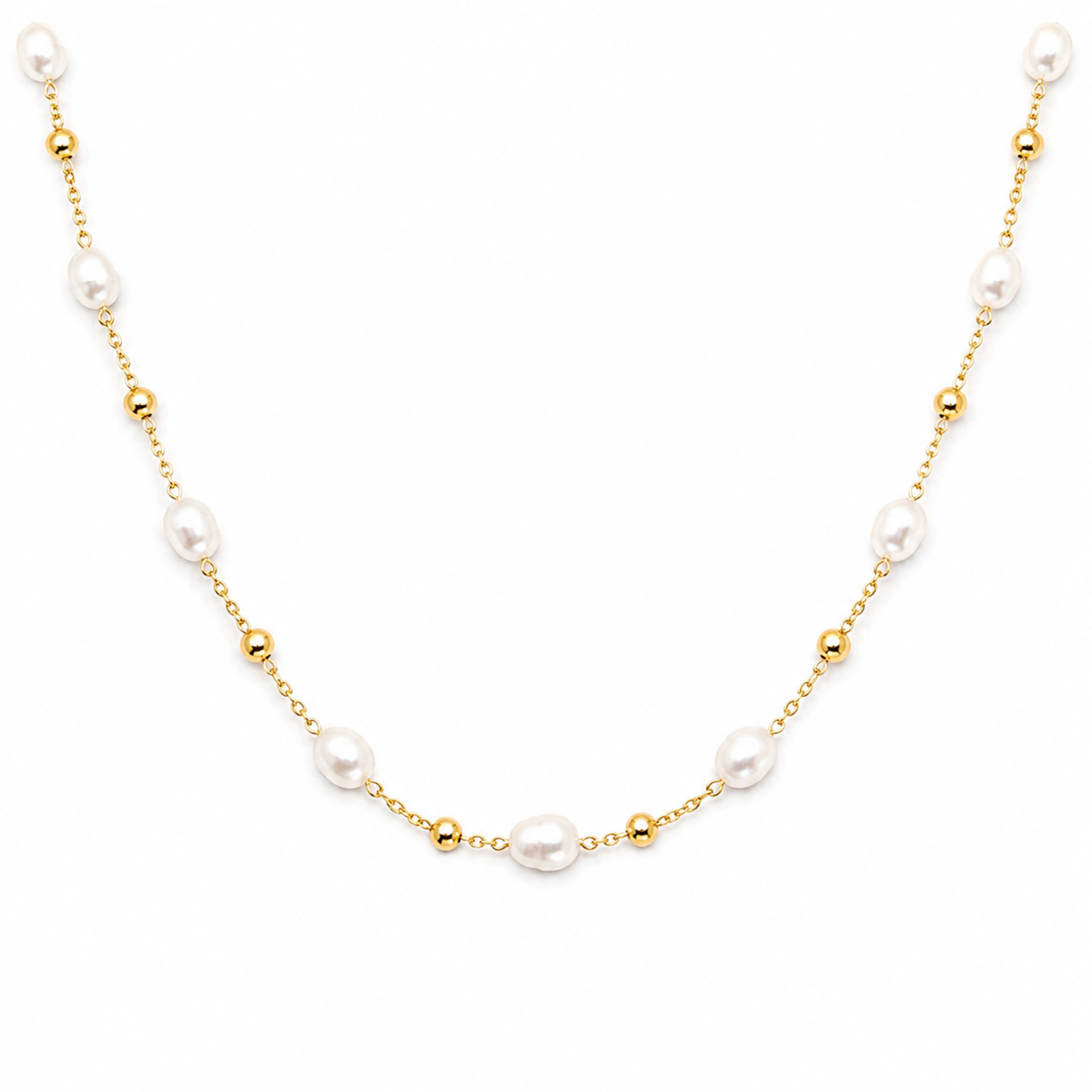 Ashley Freshwater Pearl Necklace - Waterproof Steel