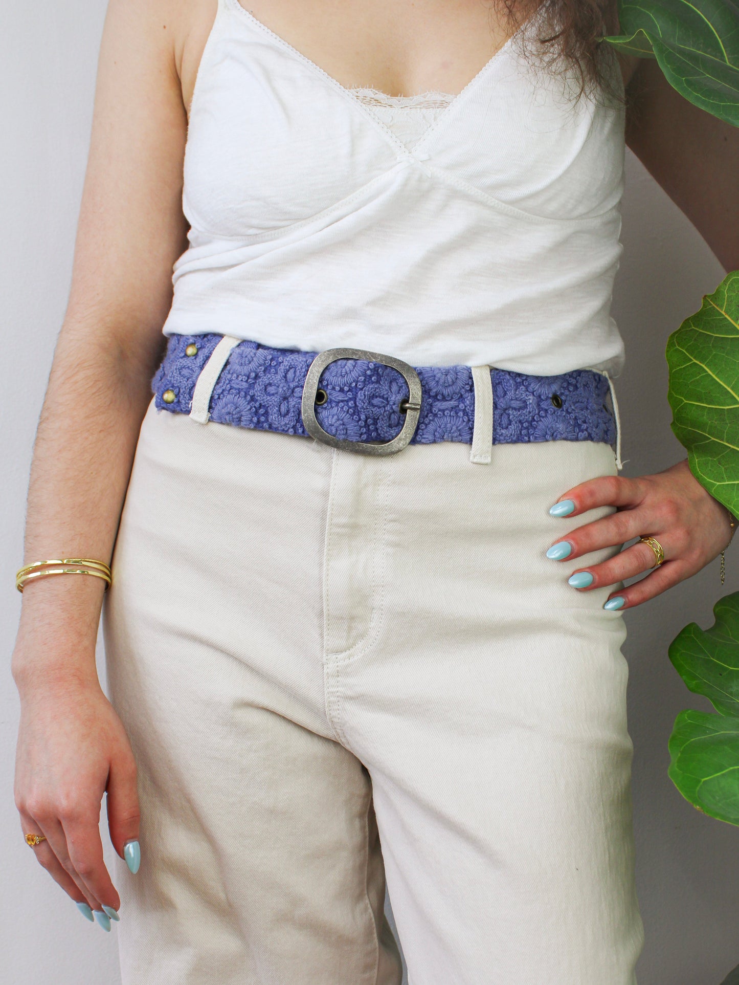 Azure Seas Floral Embroidered Belt