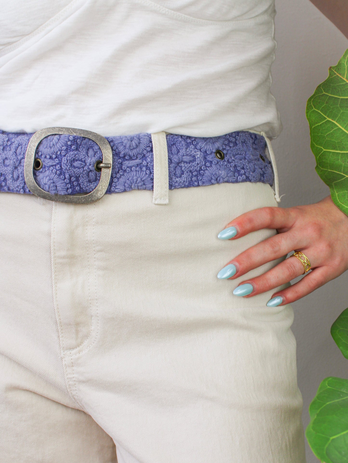 Azure Seas Floral Embroidered Belt
