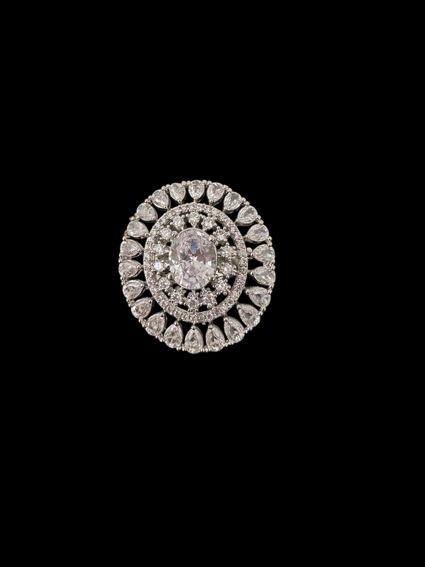 DJR141 Cz silver plated  ring ( READY TO SHIP)