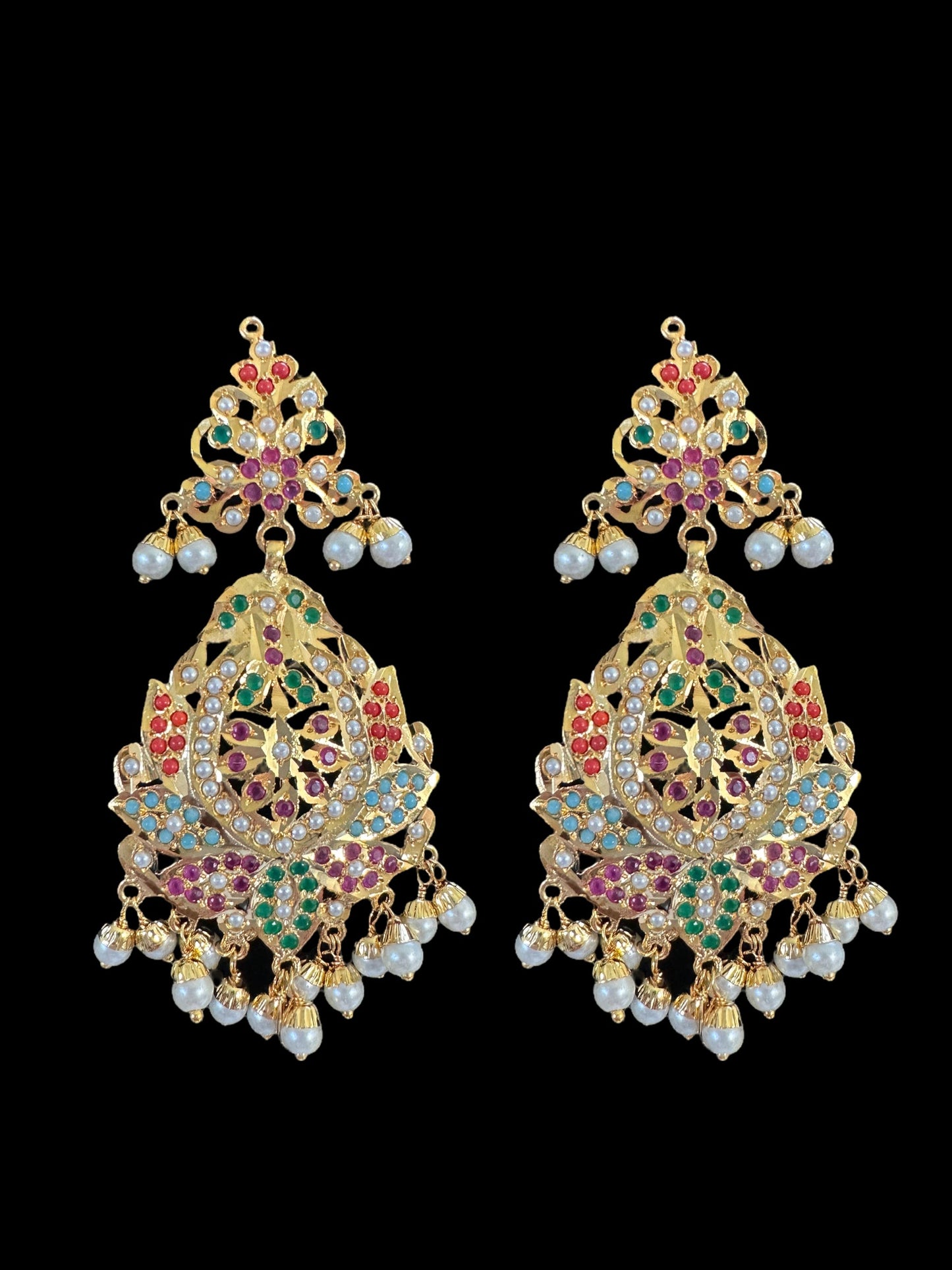DNS46 Rana Navratan  necklace  earrings tika  (READY TO SHIP)