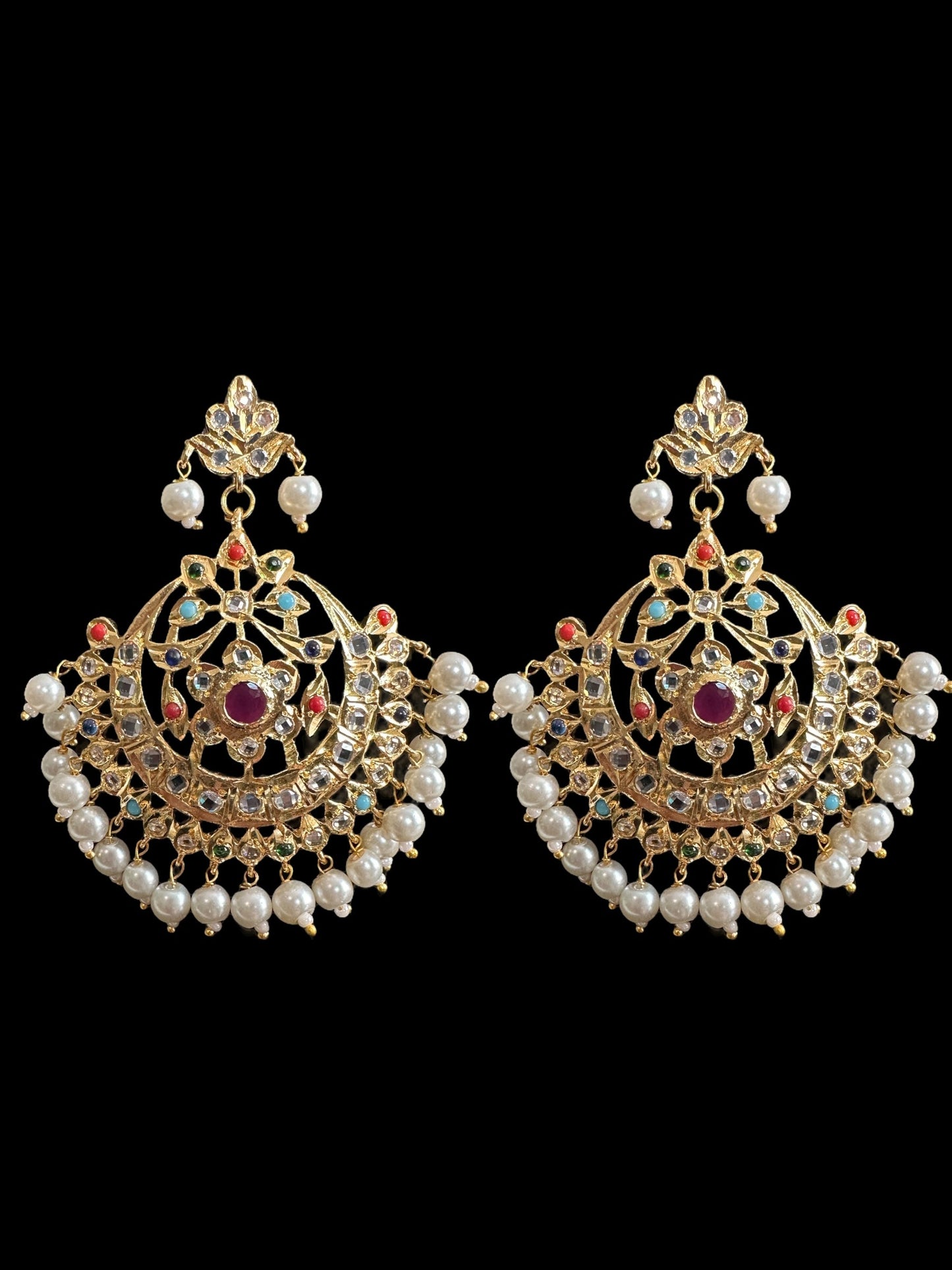PS338   Nihar pendant set ( navratan ) (READY TO SHIP )