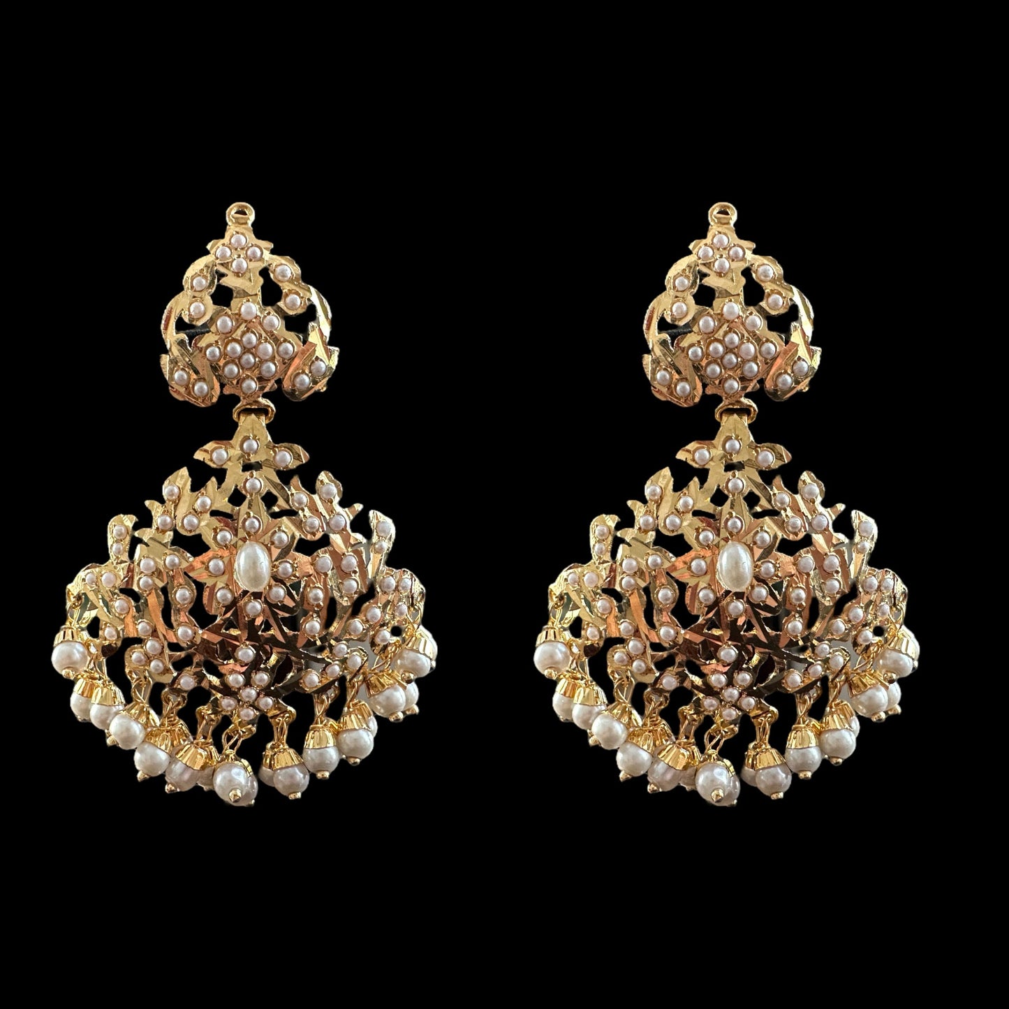 DER617 jadau earrings with pearls ( SHIPS IN 4 WEEKS  )