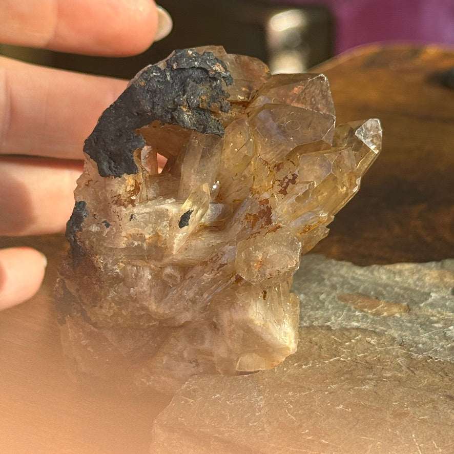 Natural Kundalini Citrine Shield Cluster 🛡️✨