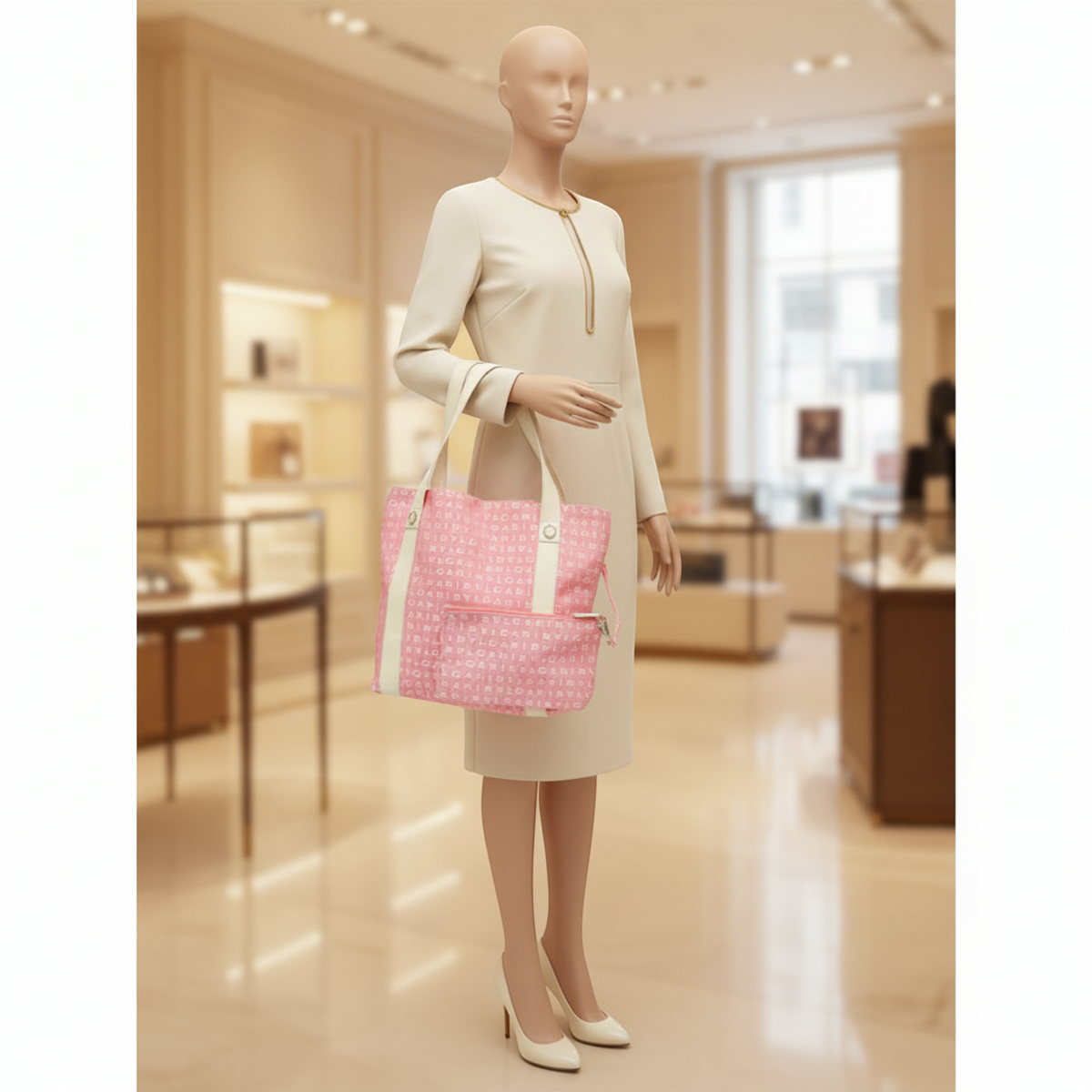 PRE-OWNED Bvlgari Logomania · Canvas Tote