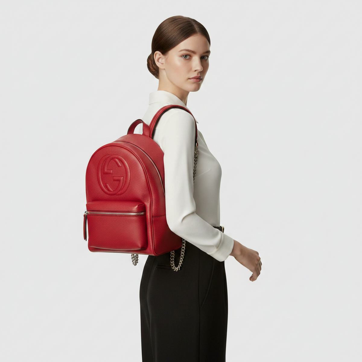 PRE-OWNED Gucci Soho · Interlocking G · Leather Backpack
