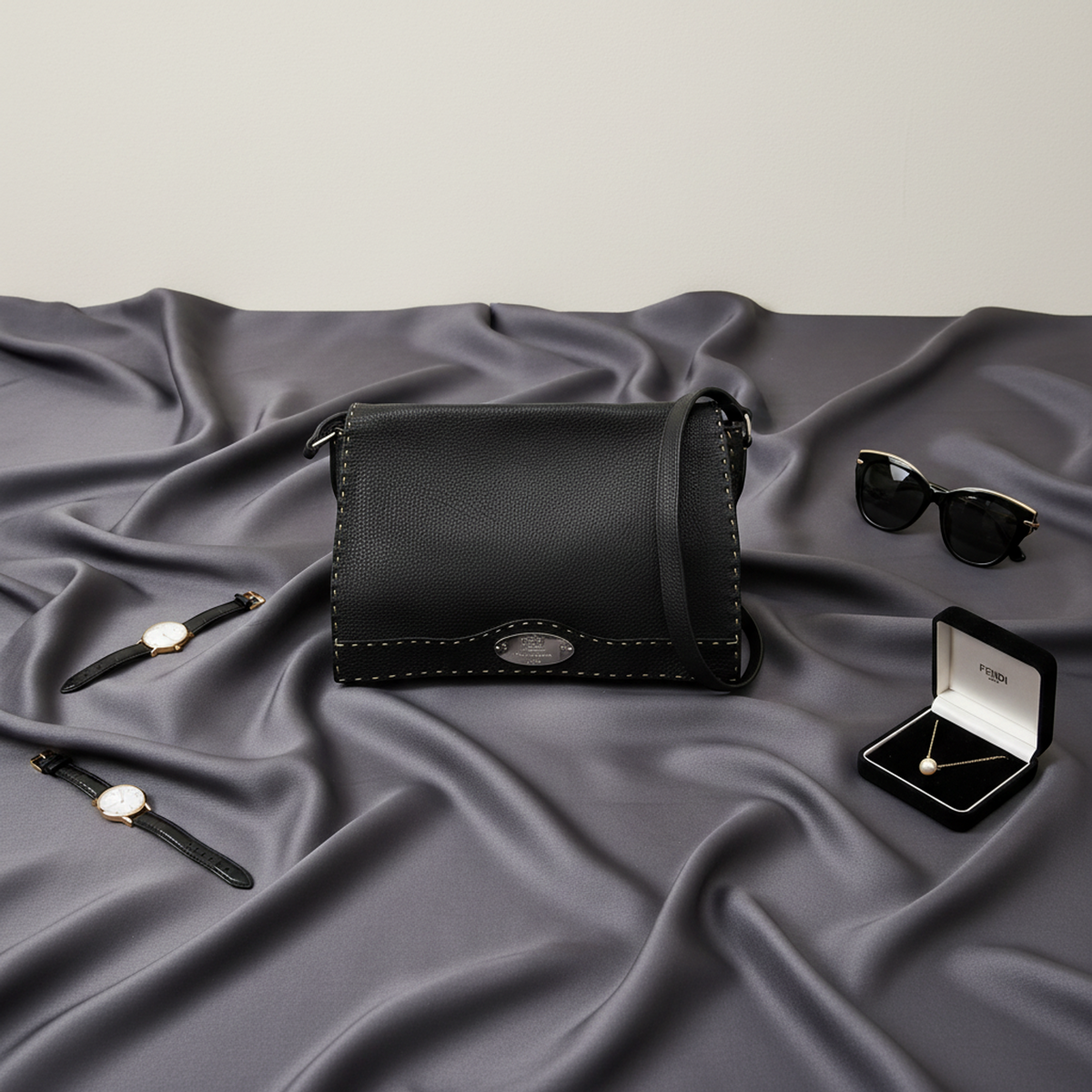 PRE-OWNED Fendi Selleria · Leather Messenger