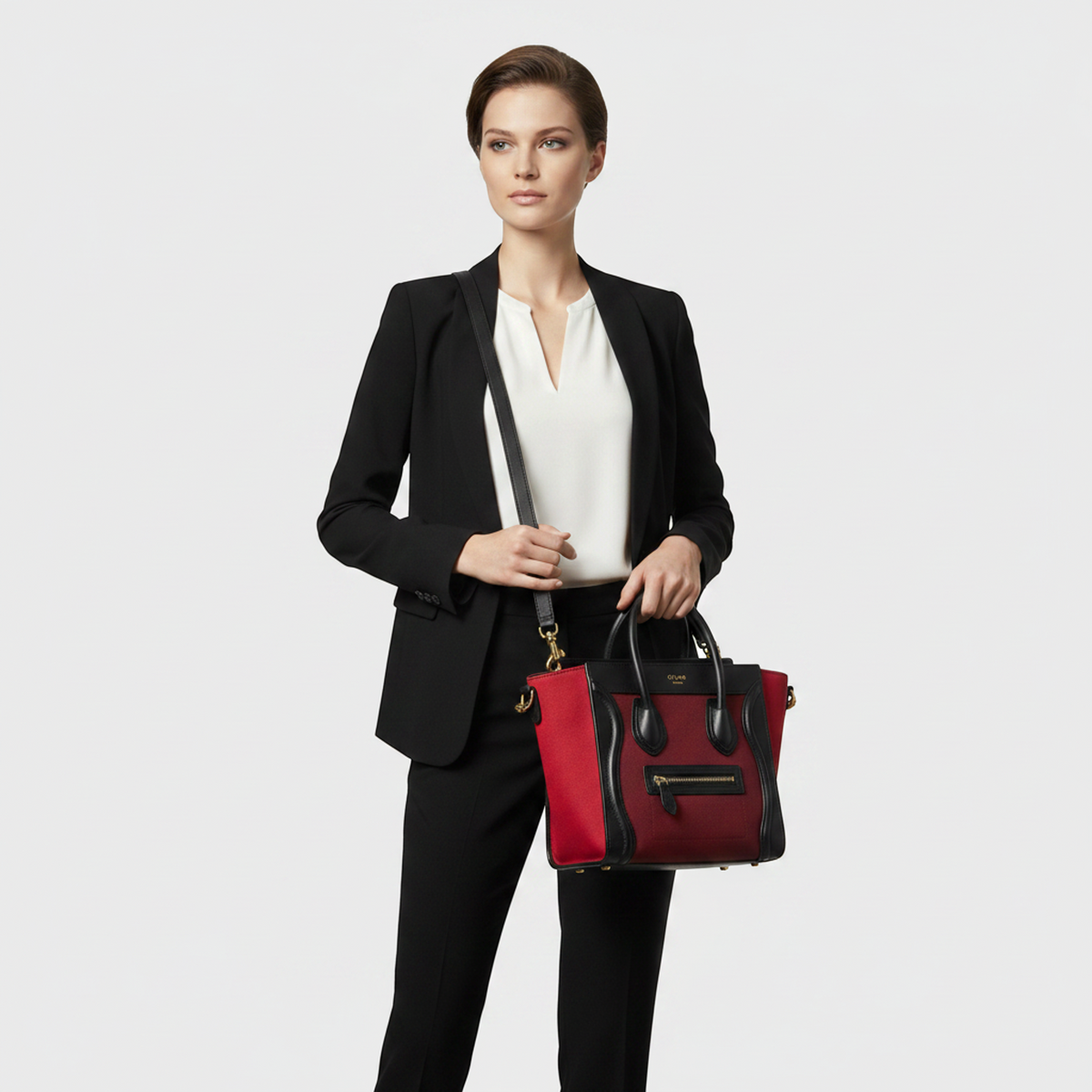 PRE-OWNED Celine Luggage Nano Shopper · Tricolor
