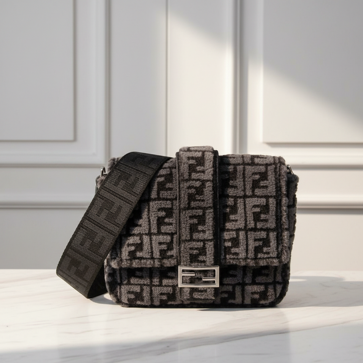 PRE-OWNED Fendi Baguette Messenger · Mouton Leather