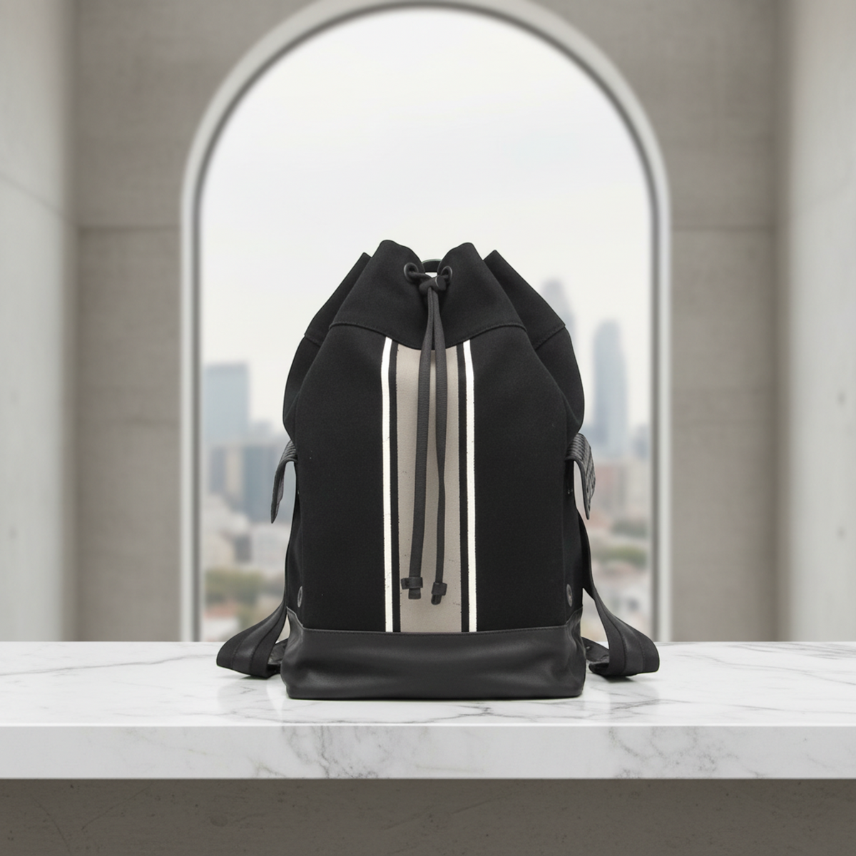 PRE-OWNED Bottega Veneta · Striped Drawstring Backpack