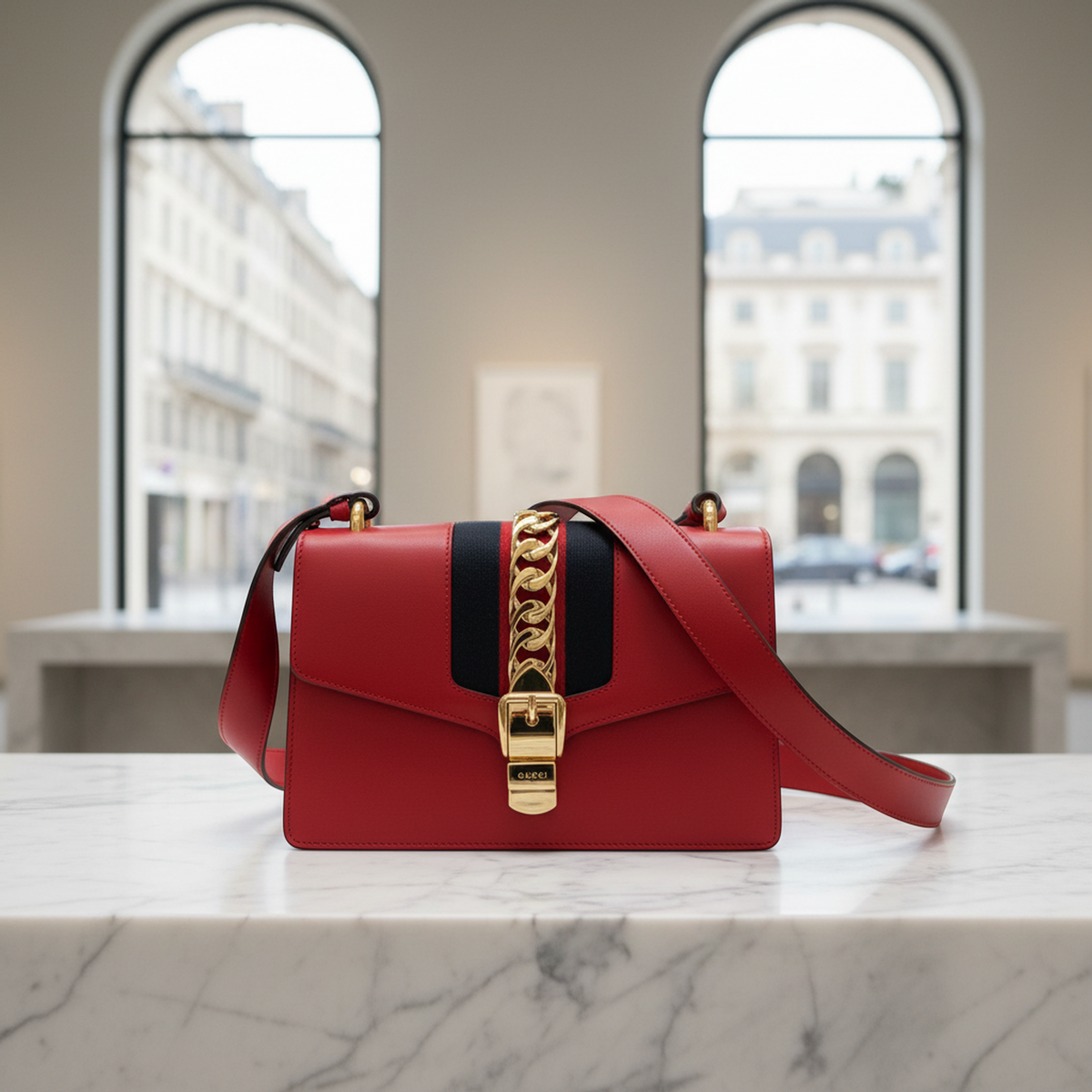 PRE-OWNED Gucci Sylvie · Leather Shoulder Bag