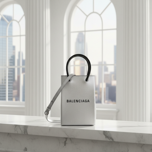 PRE-OWNED Balenciaga Shopping Phone Holder · Leather