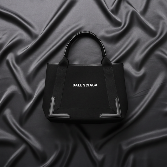 PRE-OWNED Balenciaga Navy Cabas S · Canvas Tote