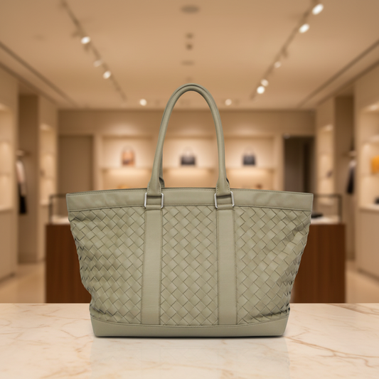 PRE-OWNED Bottega Veneta Intrecciato · Travertine