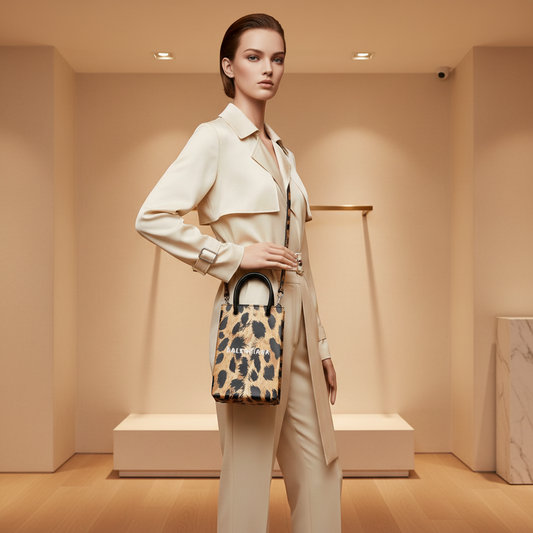 PRE-OWNED Balenciaga Shopping · Leopard Print Leather