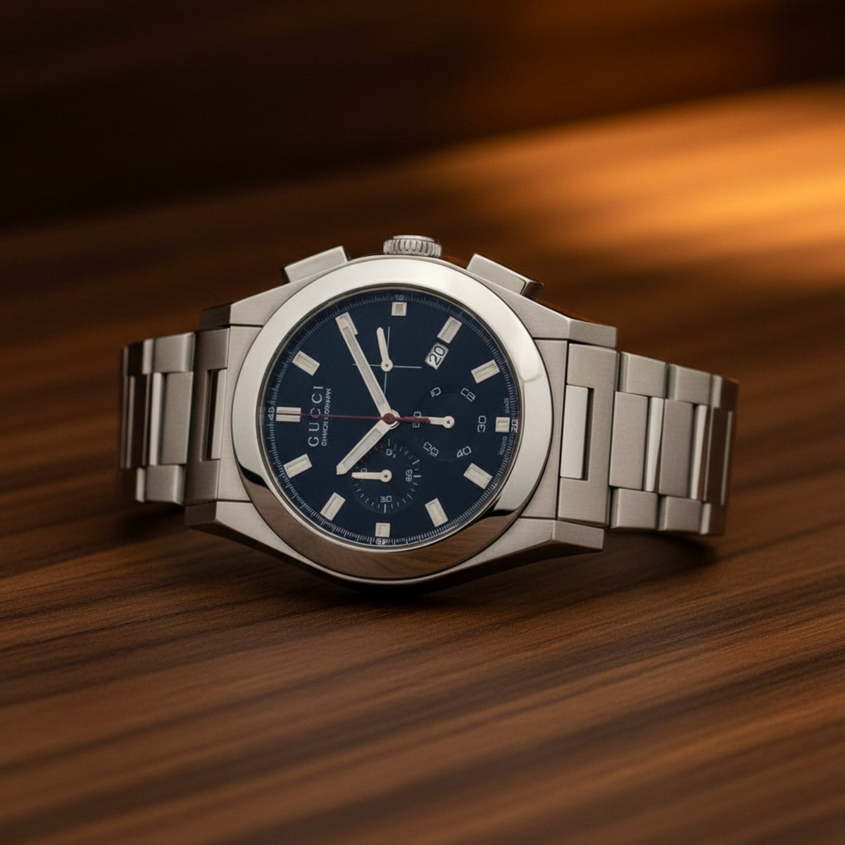 PRE-OWNED Gucci Pantheon · Steel · Chronograph