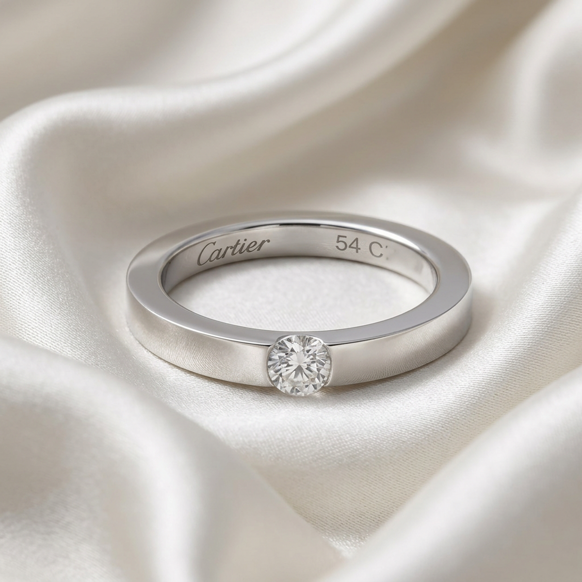 PRE-OWNED Cartier Date With Ring · Platinum · Diamond