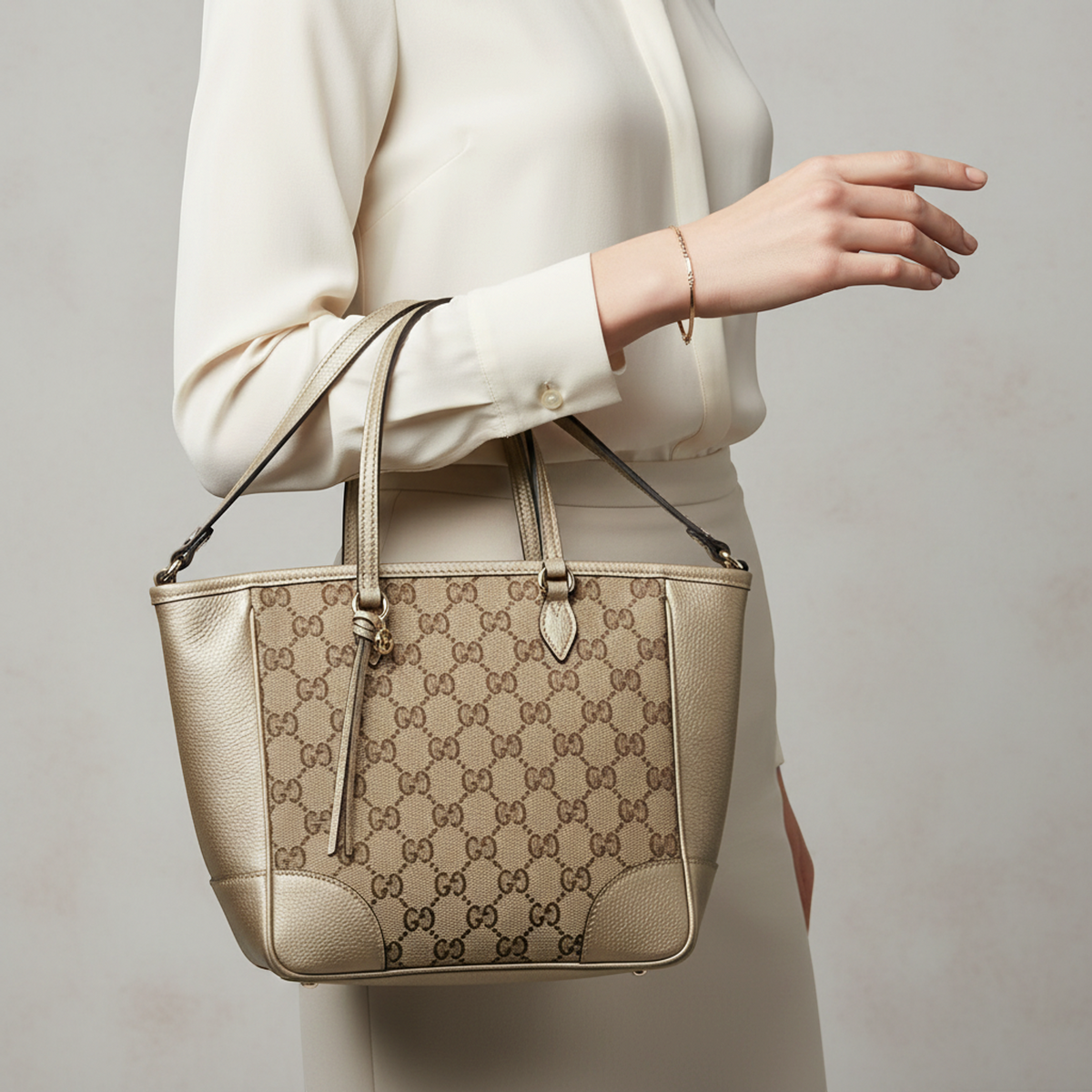 PRE-OWNED Gucci Bree · GG Canvas