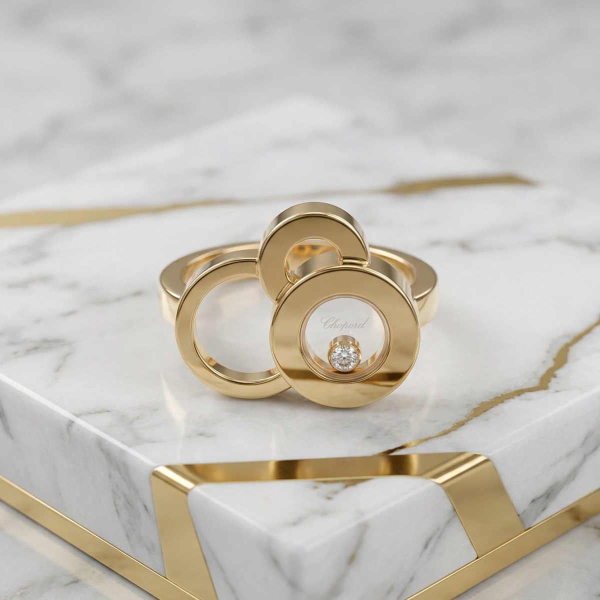 PRE-OWNED Chopard Happy Diamond · Rose Gold Size 5