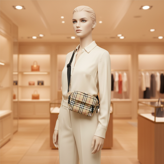 PRE-OWNED Burberry Paddy · Check Nylon Crossbody