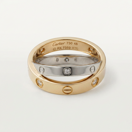 PRE-OWNED Cartier Be Love · Half Diamond · Two-Tone Gold