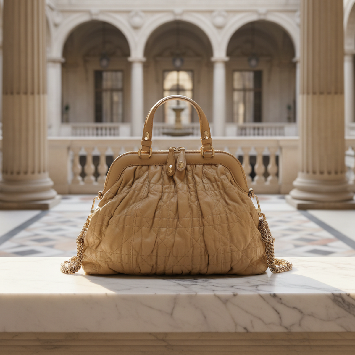 PRE-OWNED Christian Dior Gaufré · Lambskin