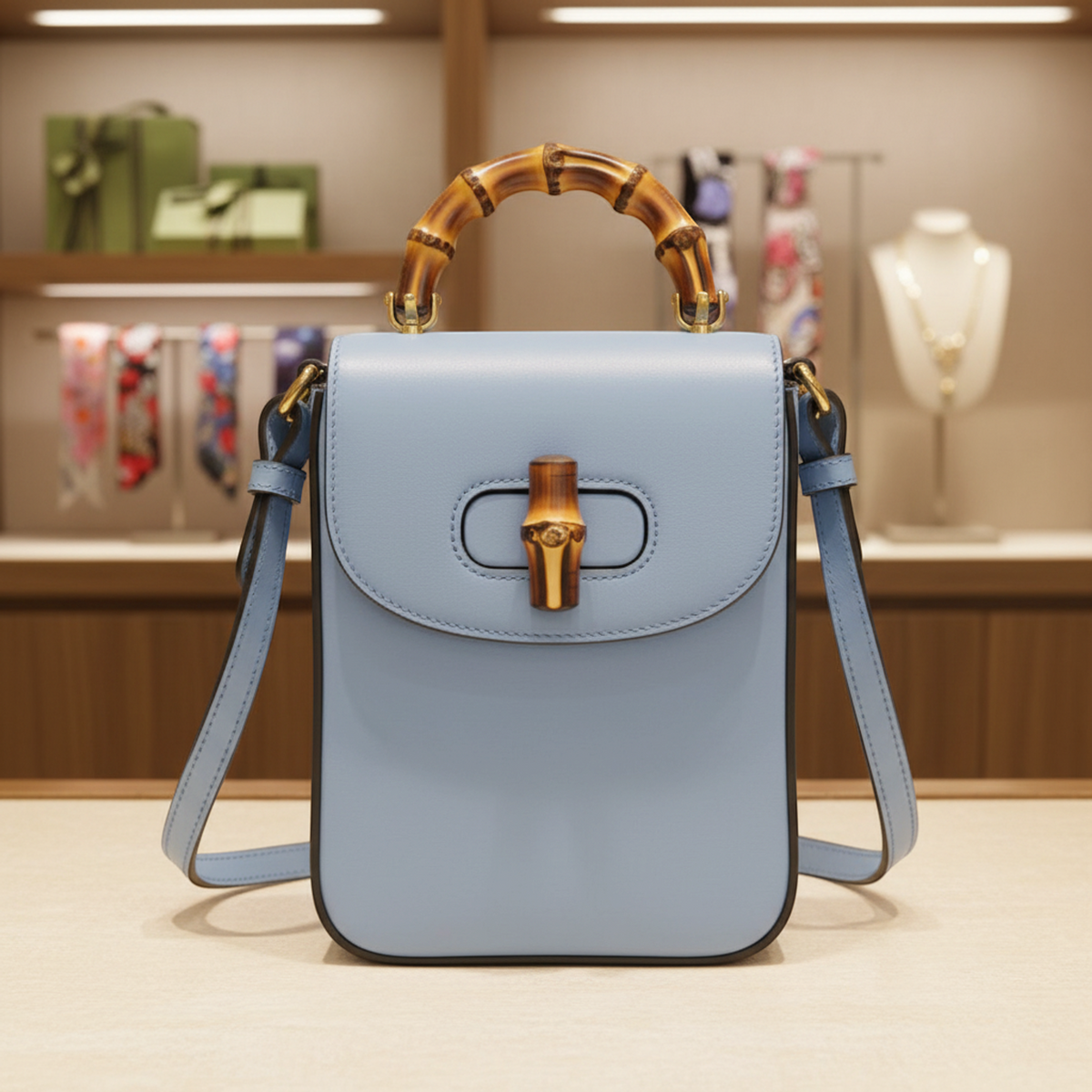 PRE-OWNED Gucci Bamboo · Leather
