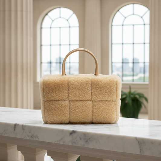 PRE-OWNED Bottega Veneta Intrecciato Arco · Fur Tote
