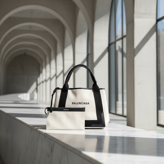 PRE-OWNED Balenciaga Navy Cabas · Canvas