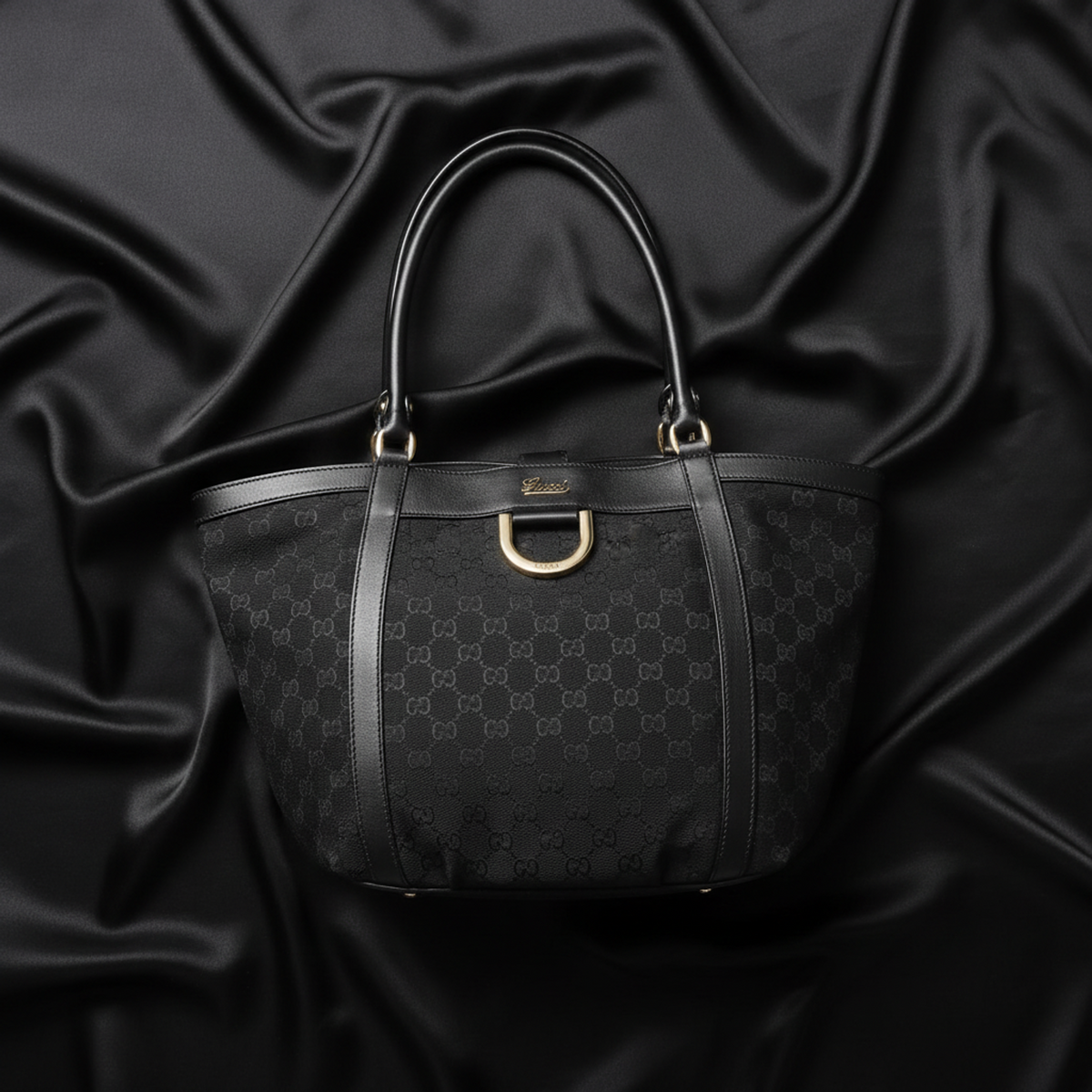 PRE-OWNED Gucci GG Canvas Tote · Leather Trim