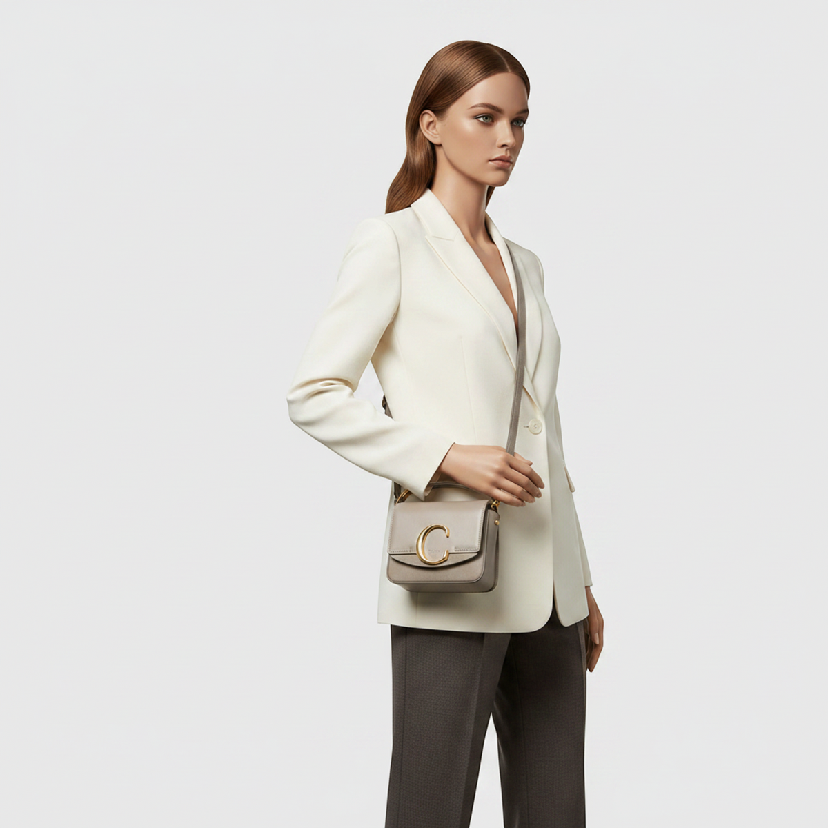 PRE-OWNED Chloé C Mini · Suede & Leather