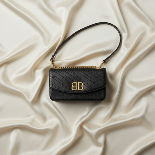 PRE-OWNED Balenciaga BB Logo Chain · Leather