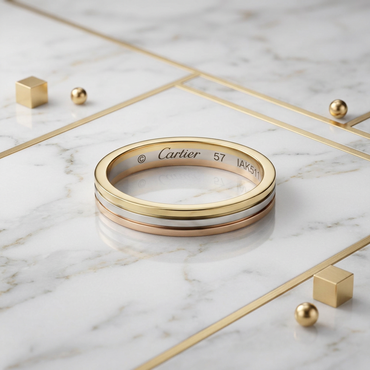 PRE-OWNED Cartier Vendôme · Tri-Gold Size 8