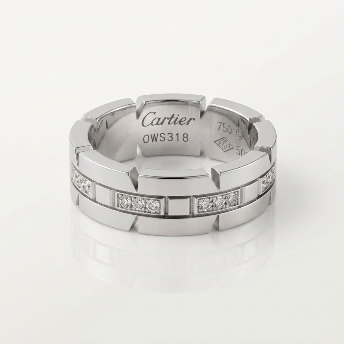 PRE-OWNED Cartier Tank Française · 18K White Gold · Diamond Size 5.25